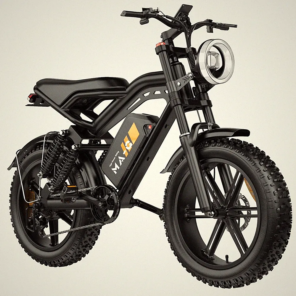1500W Peak Electric Bicycle 20'' Fat Tires E-Mountain bike 48V 15.6Ah for Adults