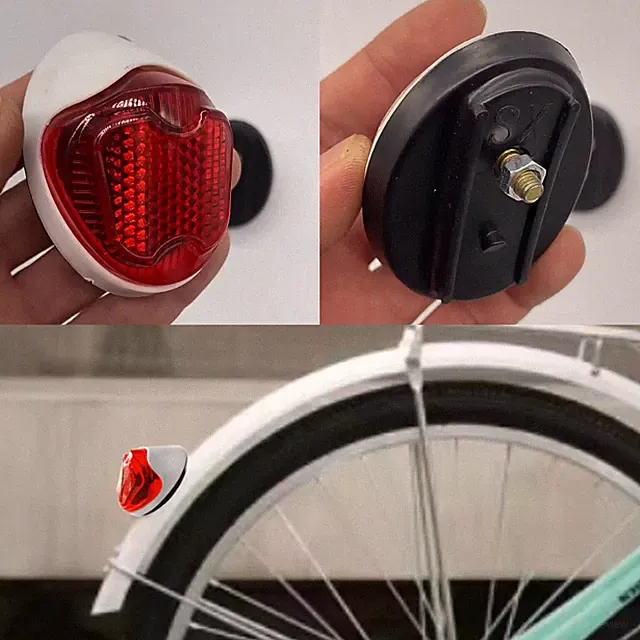 1pc Bike Mudguard Outdoor Cycling Safety Oval Red Warning Reflector Tail Light