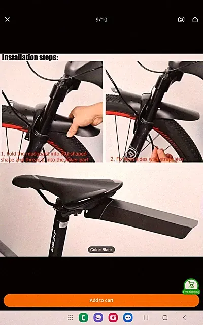 2 Front + 2 rear universal MTB bicycle Mudguard Fender Protect 2 bikes (4pcs)