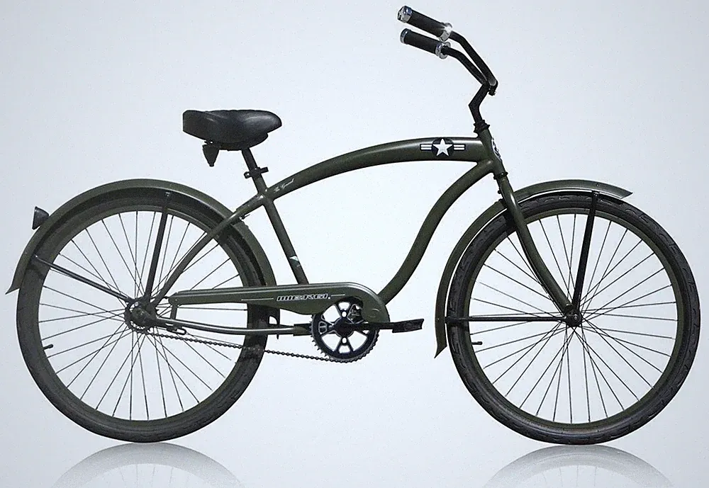 26" General Beach Cruiser Bicycle Coaster Brake Single Speed Fenders Black Spoke