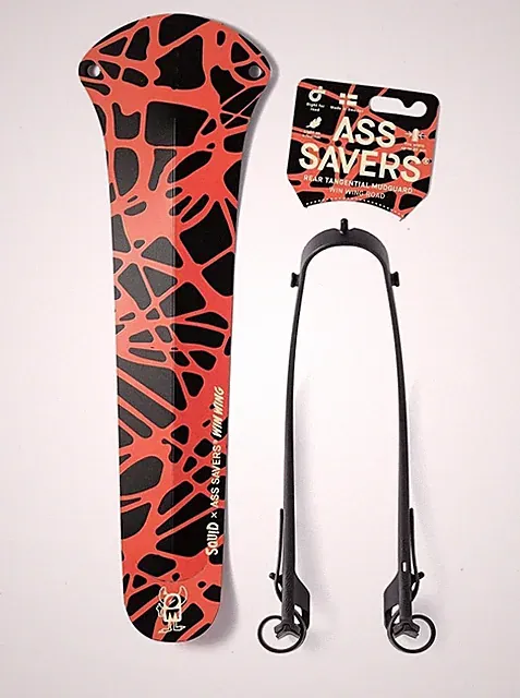 Ass Savers Win Wing 2 Road Rear Mudguard w/ Black Wishbone - Squid