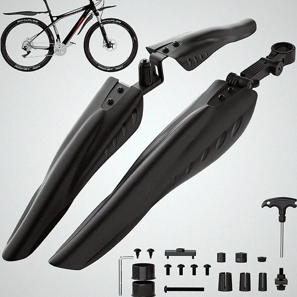 Bike Mudguard Set, Adjustable Bicycle Mudguards - Front and Rear Mud Flaps fo...