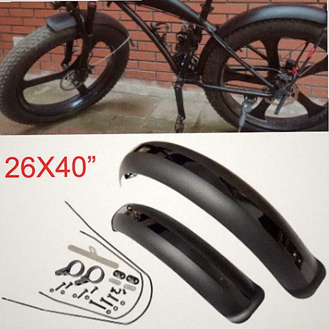 Black Mudguards E-Bike Fenders 26" X4.0 Fat Tire Wide 110MM Mud Guards Fender