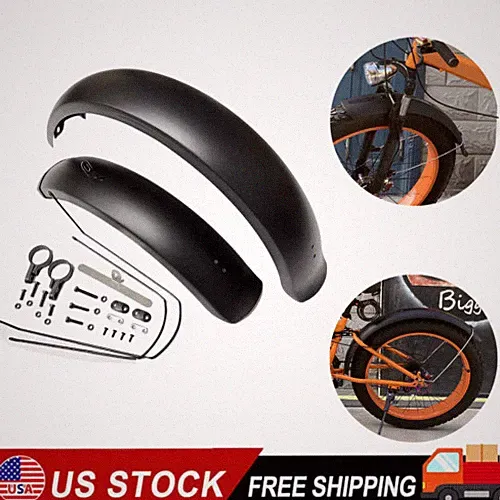 Black Mudguards E-Bike Fenders 26" X4.0 Fat Tire Wide 110MM Mud Guards Fenders