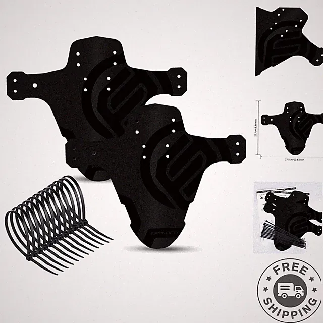 Durable Polypropylene MTB Mudguard Set with Zip Ties for All Wheel Sizes
