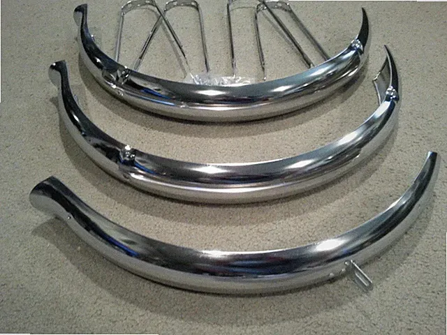 NEW CHROME TRICYCLE FENDER SET,20" BICYCLES,WITH HARDWARE,2&3/4WIDE,3 FENDERS