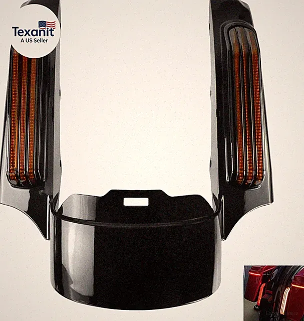Rear Fender Fascia Extension Fit for Harley Touring Mudguard with LED Turn Signa