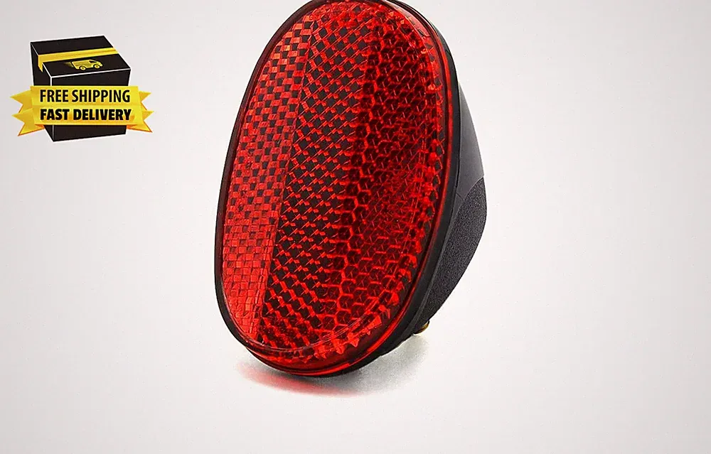 Red/White Retro Oval Rear Bicycle Mudguard Fender Cycling Safety Warning Reflect