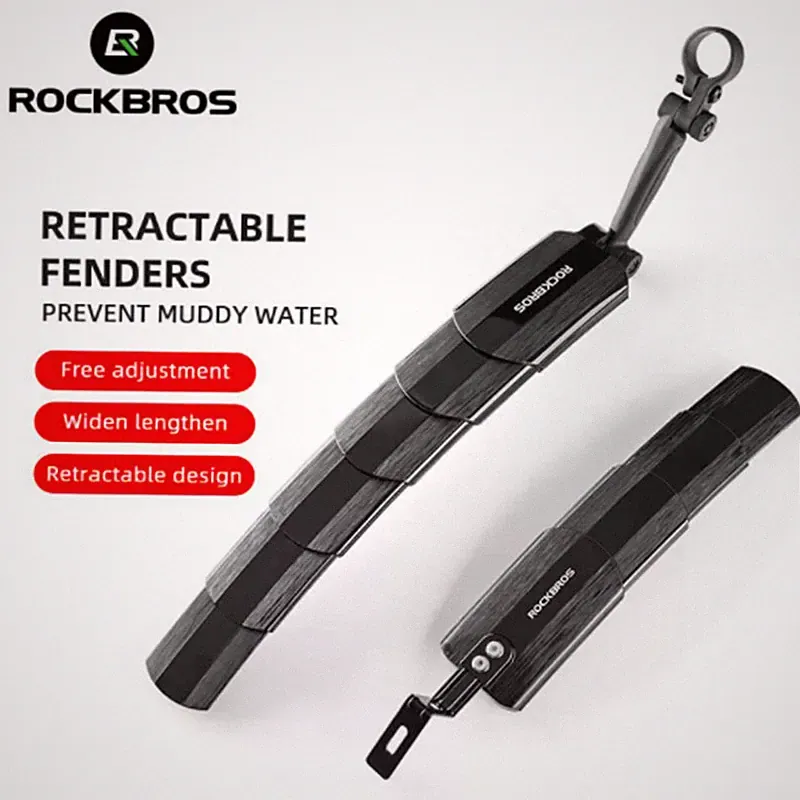 ROCKBROS Bicycle Fenders Resilient Retractable Mudguard Front Rear Bike Fender
