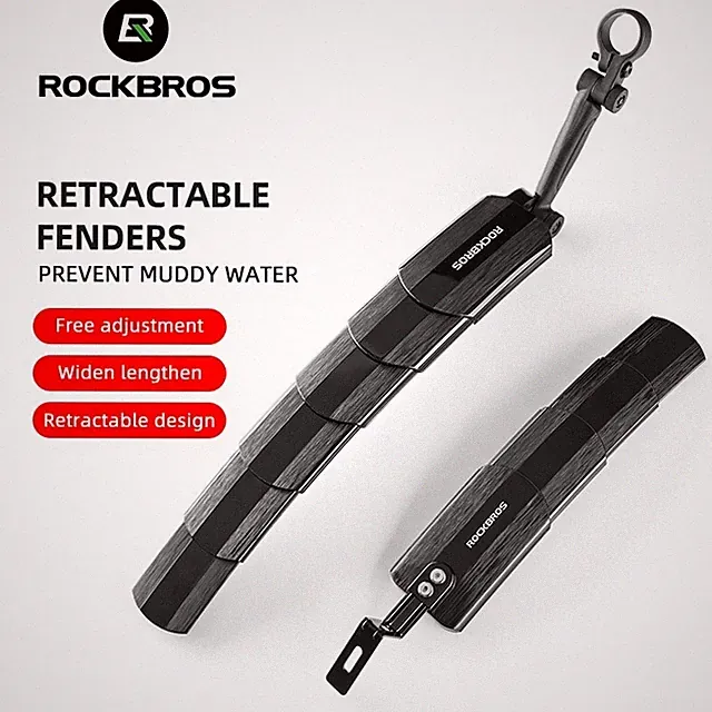ROCKBROS Fender Telescopic Mudguard Bicycle Folding MTB Front Rear Quick Release