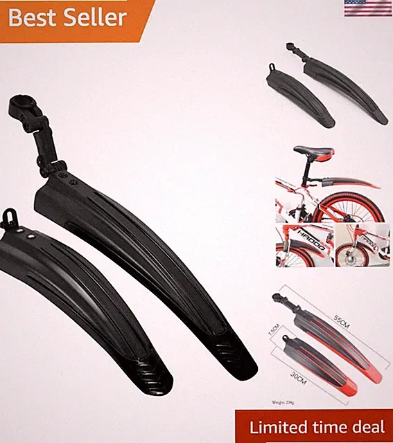 Universal Fit Front & Rear Mudguards for Stylish Bike Protection - All Black