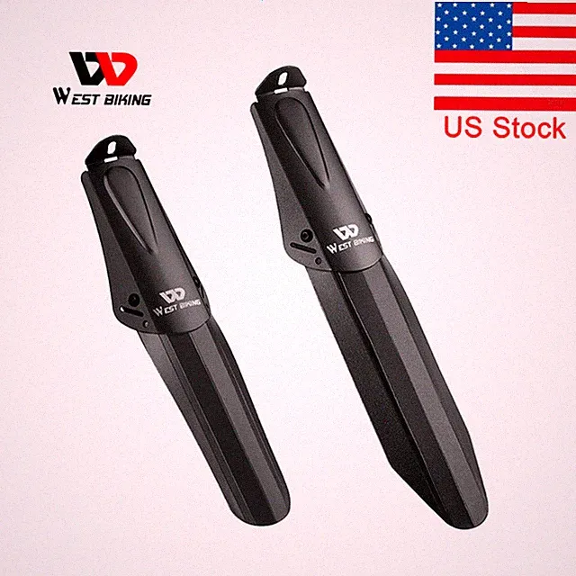 US - 2* Mountain Bike Mudguard Front & Rear Set MTB Bicycle Fenders Guards Black